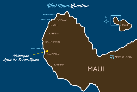 West Maui vacation rental location map